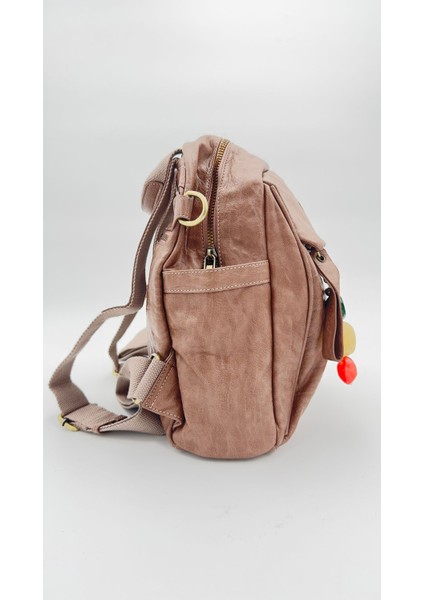 Kahve Metal Logo Detaylı Sırt Çantası Orijinal Levid'or Premium fırsatları