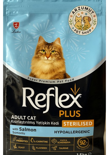 "reflex Plus Cat Sterilised Salmon 1,5 kg -Kısırlaştırılmıış Somonlu Premium Mama