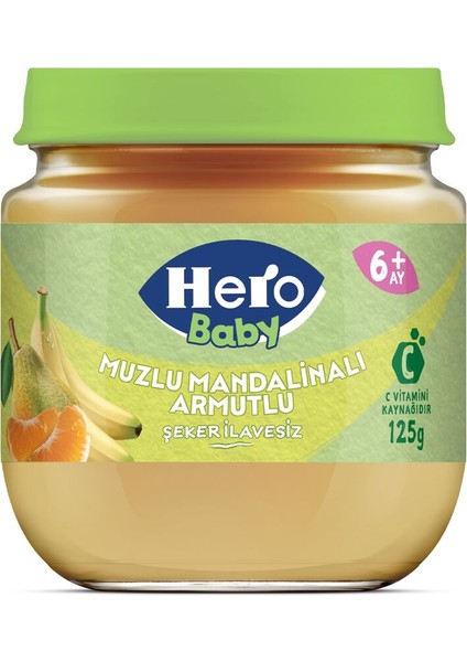 Hero Baby Muzlu Mandalinalı Armutlu Kavanoz Mama 125 gr