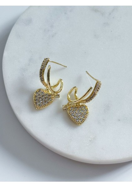 Özel Seri Kalpli 2li Görünüm Küpe