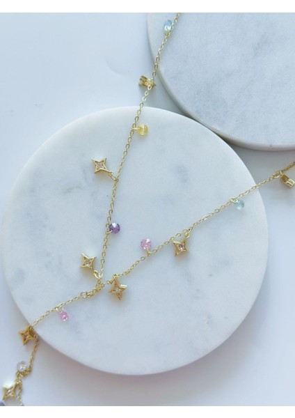 Renkli Taş-Yıldız Y Kolye fiyatları