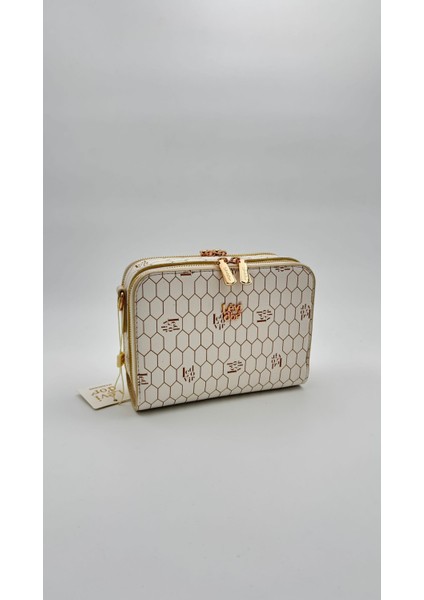 Bej Çift Fermuarlı Omuz Çantası Orijinal Levid'or fiyatları