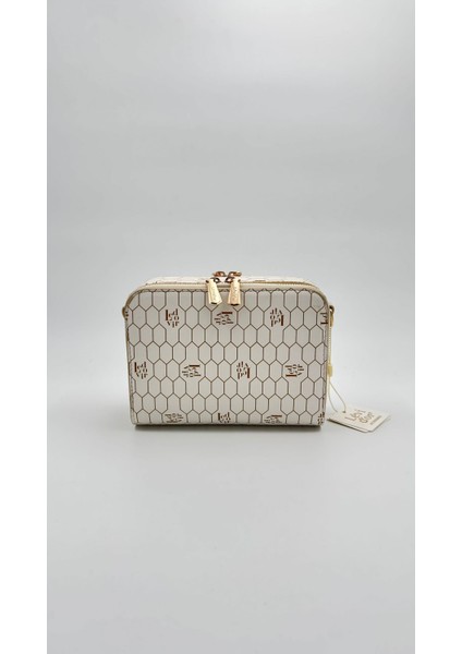 Bej Çift Fermuarlı Omuz Çantası Orijinal Levid'or modelleri