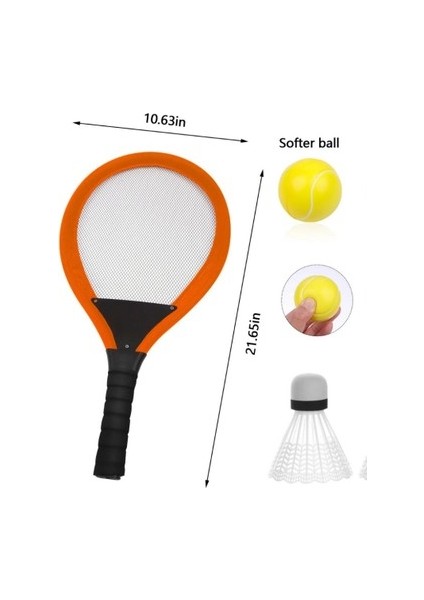 Badminton Seti ve Soft Tenis Topu Turuncu modelleri
