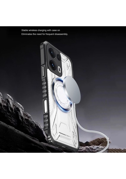 Case For Oppo RENO13 Pro Için Manyetik Halkalı Şeffaf Akrilik Darbeye Dayanıklı Koruyucu Kılıf-Siyah (Yurt Dışından) indirimleri
