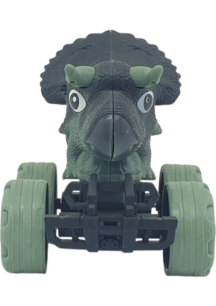 Sürtmeli Dinazor Arabalar 12 cm - H-20 - Triceratops - Yeşil modelleri