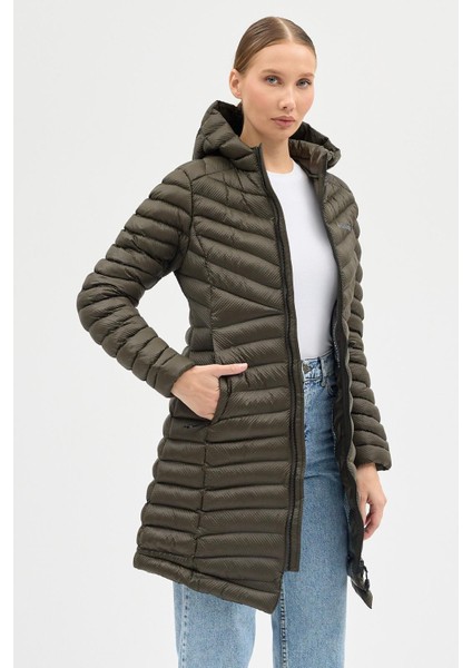 Omnı Heat Haki Termal Dar Kesim Kadın Kaban