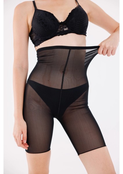 Freshness 0007 Lazer Kesim Tül Yüksek Bel Şort Korse