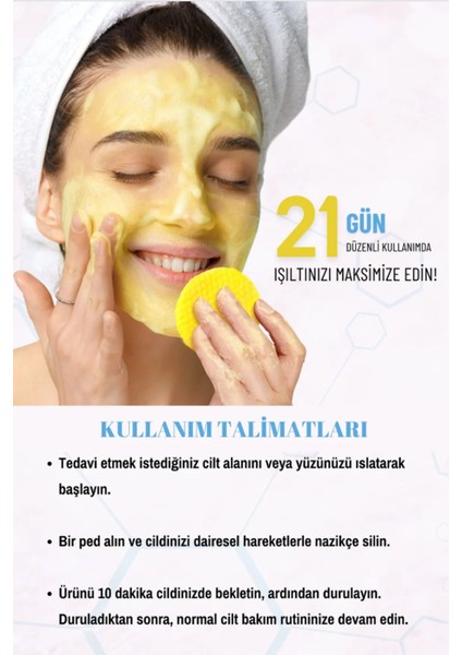 Leke Karşıtı Kojik Asit ve Zerdeçal Yüz Temizleme Pedi – 40 Adet fırsatları