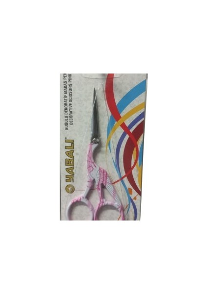 Nakış Makası Kuğulu Dekoratif Makas Pembe YBL-046 Model 8