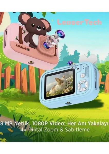 Dijital Fotoğraf Makinası Çocuk Fotoğraf Makinası Mini Kamera Mp3 Çalar / Retro Oyunlar / Ön Kamera