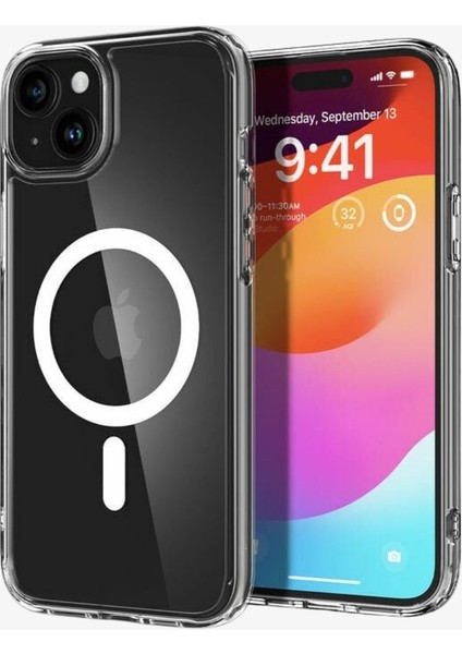 iPhone 15 Plus Magsafe Özellikli Şeffaf Kılıf - Sararma Yapmaz, Ultra Şeffaf, Mıknatıslı Koruma modelleri