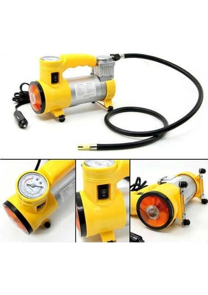 Hava Kompresörü Mini Şişirme ve Aydınlatma Araç Lastik Pompası ( Lisinya )