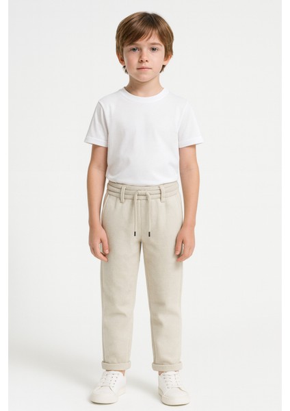 Bej Rengi Jogger Okul Pantolonu