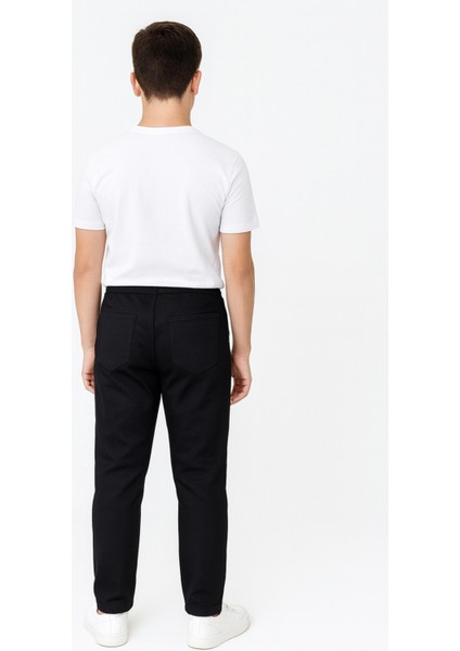 Sportif ve Konforlu Siyah Kot Okul Pantolonu fiyatları