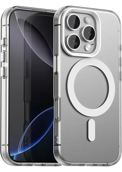Iphone 16 Pro Uyumlu Kamera Koruma Çıkıntılı Magsafe Özellikli Renkli Mat Kılıf