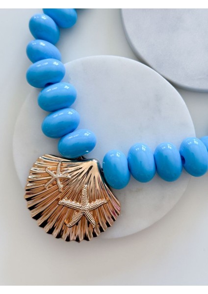 Deniz Kabuğu Mavi Kolye fiyatları