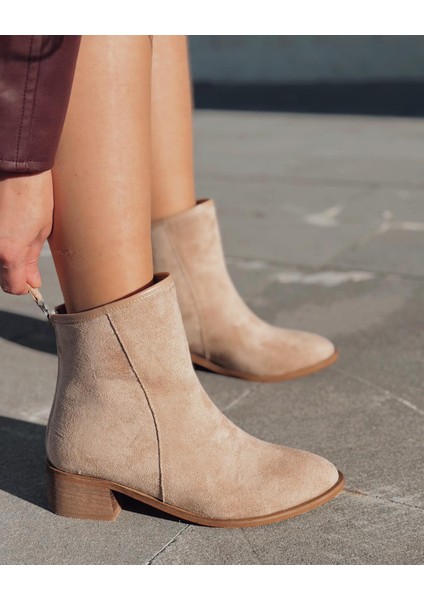 Olvara Kadın Topuklu Bot Bej Süet fiyatları