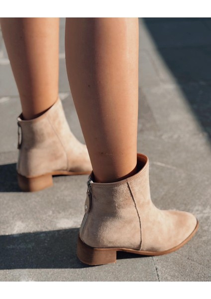 Olvara Kadın Topuklu Bot Bej Süet indirimleri