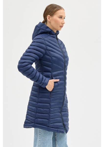 Omnı Heat Termal Lacivert Dar Kesim Kadın Kaban modelleri