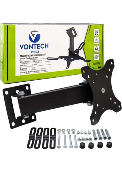 20 cm 360° Teleskopik Tavan Askısı, Çok Yönlü Projeksiyon Destek Aparatı modelleri