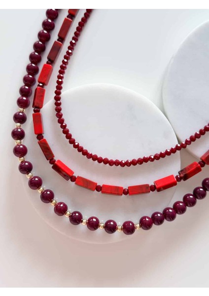3lü Uzun Boncuk Kolye