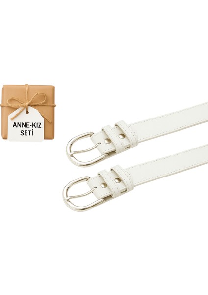 Anne Kız Kemer Seti Deri 3 cm Şık Kemer Kot ve Kumaş Pantolonlara Uygun Hediye Kombin fiyatları