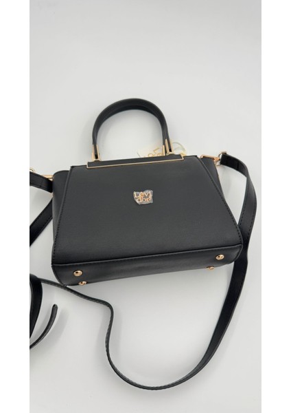 Siyah Metal Şerit Detaylı El Çantası Orijinal Levid'or