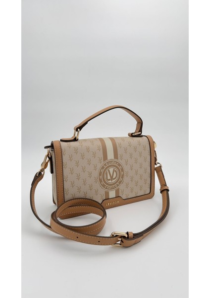 Haki Logolu Monogram Desen El Çantası Orijinal Levid'or Premium