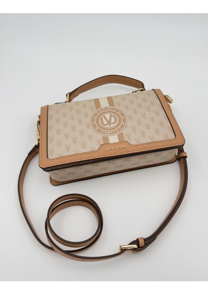 Haki Logolu Monogram Desen El Çantası Orijinal Levid'or Premium