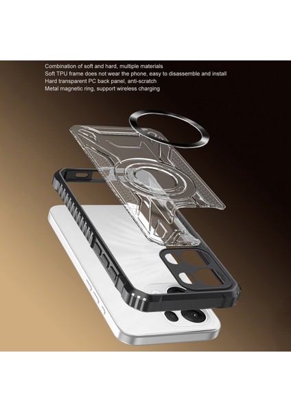 Case For Oppo RENO14 Için Manyetik Halkalı Şeffaf Akrilik Darbeye Dayanıklı Koruyucu Kılıf-Mavi (Yurt Dışından) fiyatları