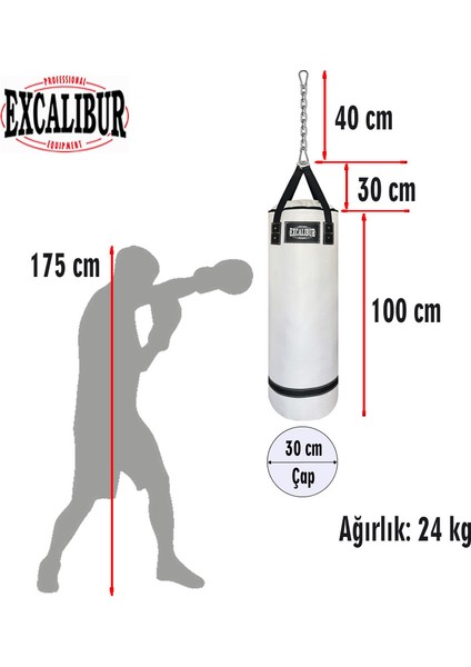 Polystar 100 x 30 cm Boks Kum Torbası Beyaz - Eldiven Hediyeli fiyatları