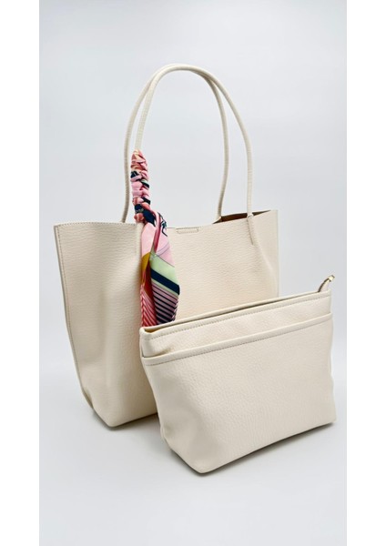 Krem Fular Detaylı Omuz Çantası Orijinal Levid'or Premium modelleri