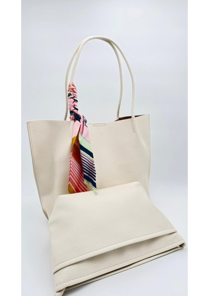 Krem Fular Detaylı Omuz Çantası Orijinal Levid'or Premium fırsatları