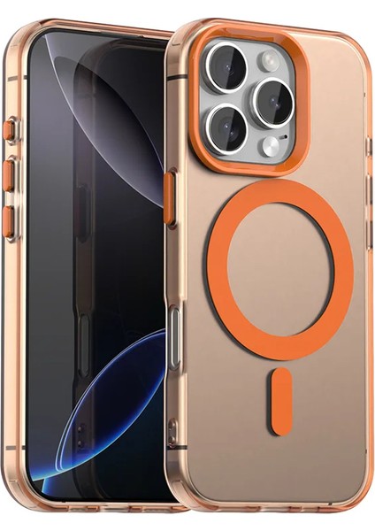 Iphone 16 Pro Max Uyumlu Kamera Koruma Çıkıntılı Magsafe Özellikli Renkli Mat Kılıf