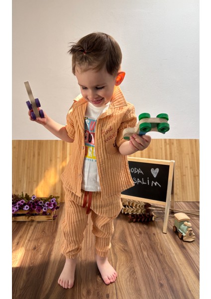 Erkek Bebek Müslin Takım