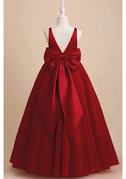 Prenses Model Kız Çocuk Abiye –fiyonk Detaylı Tül Elbise Modeli fiyatları