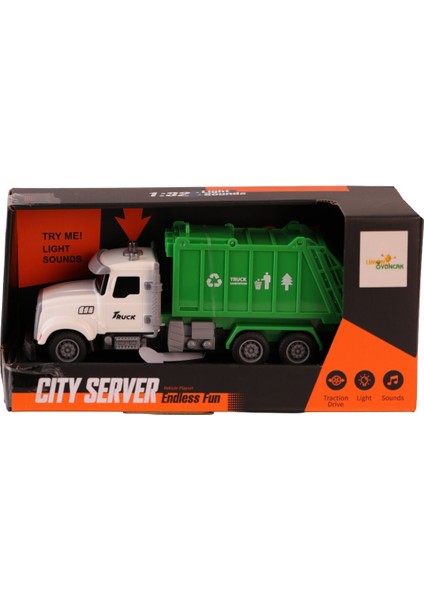 C-007A Pilli Işıklı Çöp Arabası