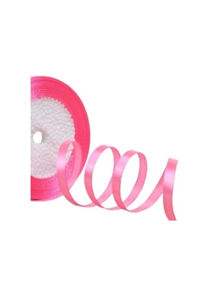 Saten Kurdele 6 mm Şeker Pembe 1 Metre