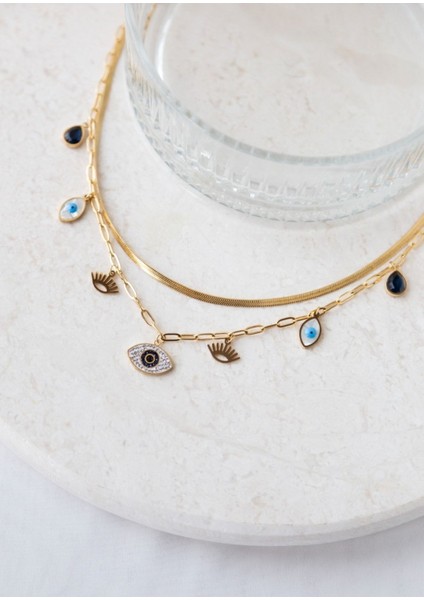 Göz Charm Çelik Kolye fırsatları