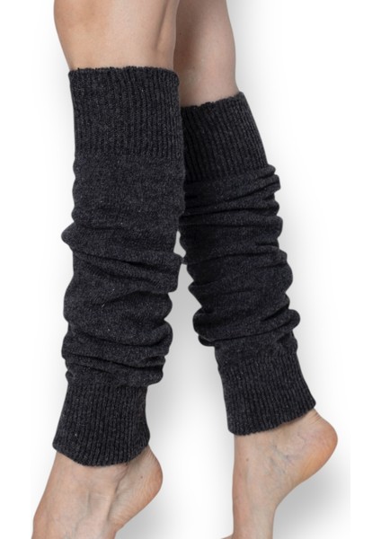 Lambswool Yün Diba Kışlık Kadın Dizlik Kalın Tozluk Ayaksız Yoga Çorabı