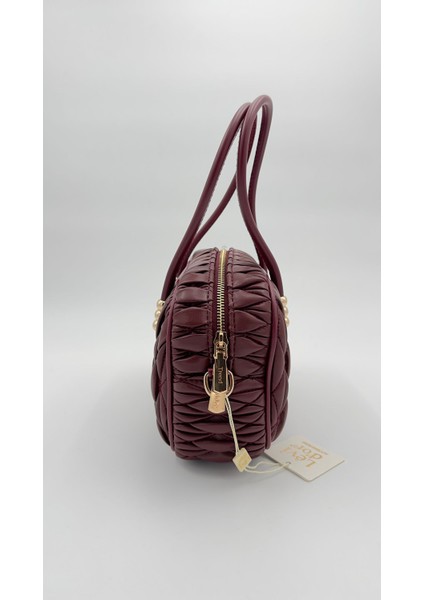 Bordo Büzgü Model Baget Omuz Çantası Orijinal Levid'or modelleri
