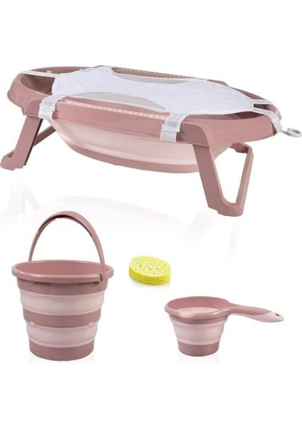 Babyjem Katlanır Banyo 5'li Küvet Seti 596 Somon