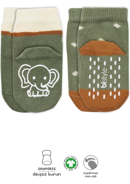 Bistyle Hayvan Figür Kaymaz Kız Soket Çorap 2'li BS10120 Nil