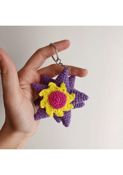 Amigurumi Starmie Örgü El Yapımı Anahtarlık Çanta Süsü