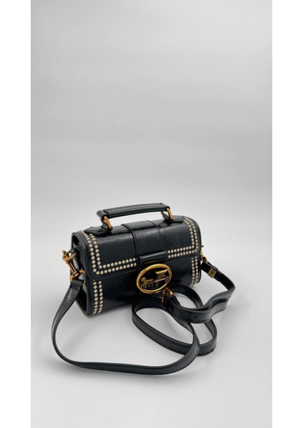 Siyah Benek Detay Omuz Çantası Orijinal Levid'or Premium