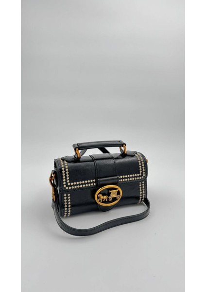 Siyah Benek Detay Omuz Çantası Orijinal Levid'or Premium