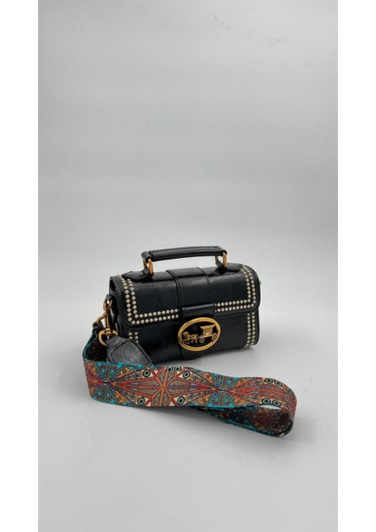 Siyah Benek Detay Omuz Çantası Orijinal Levid'or Premium