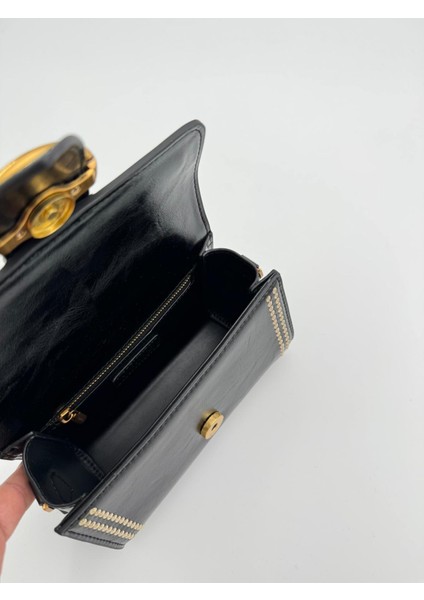 Siyah Benek Detay Omuz Çantası Orijinal Levid'or Premium