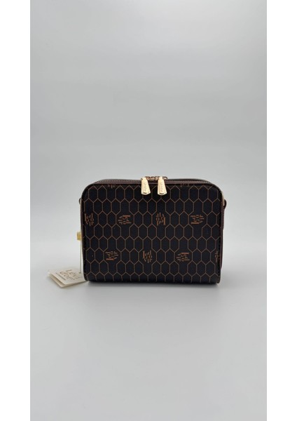 Kahve Çift Fermuarlı Omuz Çantası Orijinal Levid'or modelleri